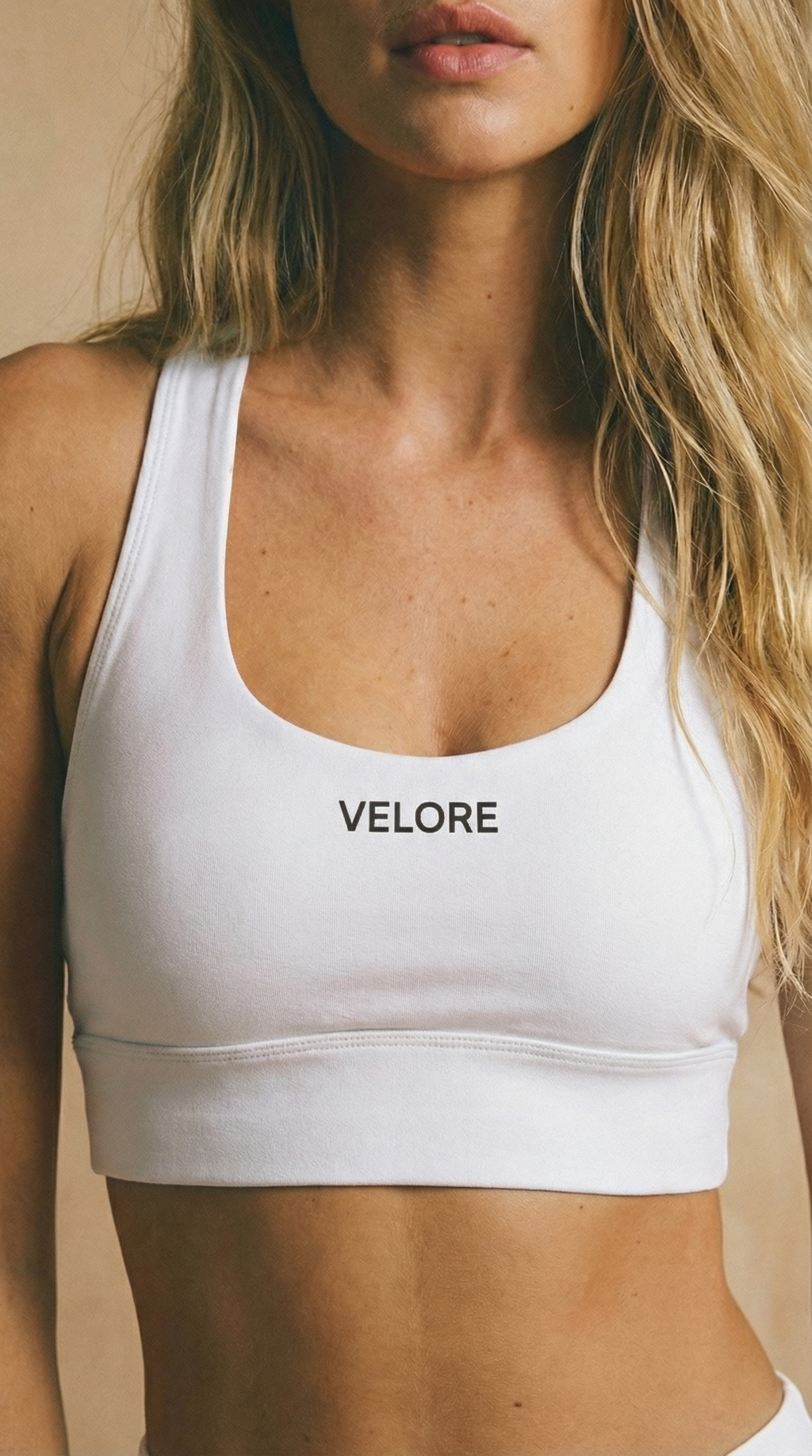 Velore Pilates White Longline Bra